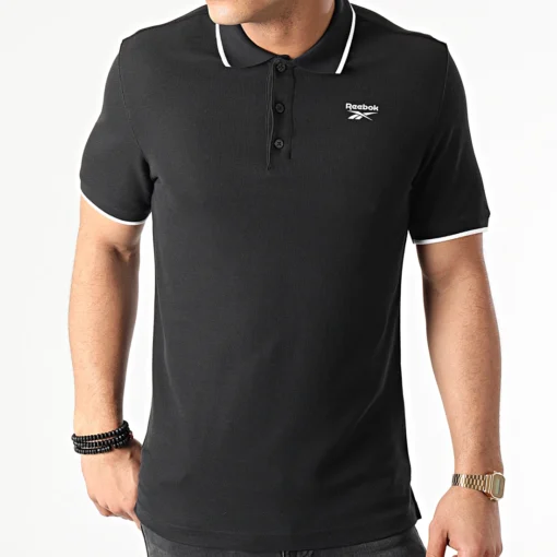 Polo Reebok Manches Courtes RI Noir – Image 3