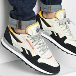 Baskets Reebok Classic Leather Beige Black Blue Suede Lace Up Lifestyle