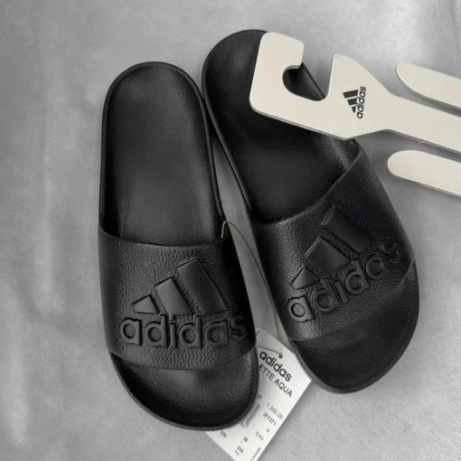 Claquettes Adilette Aqua Noir – Image 3