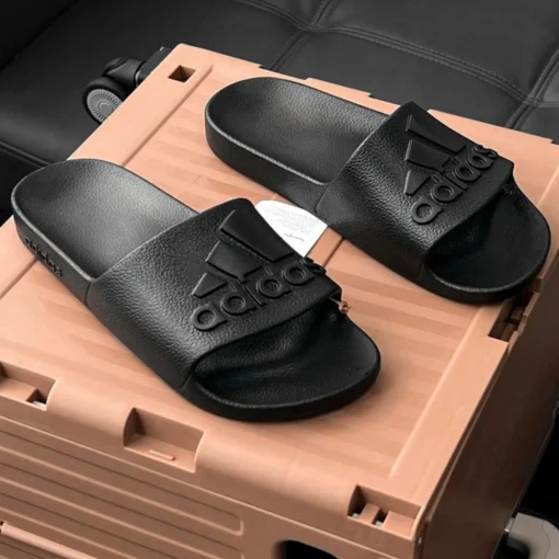 Claquettes Adilette Aqua Noir – Image 2